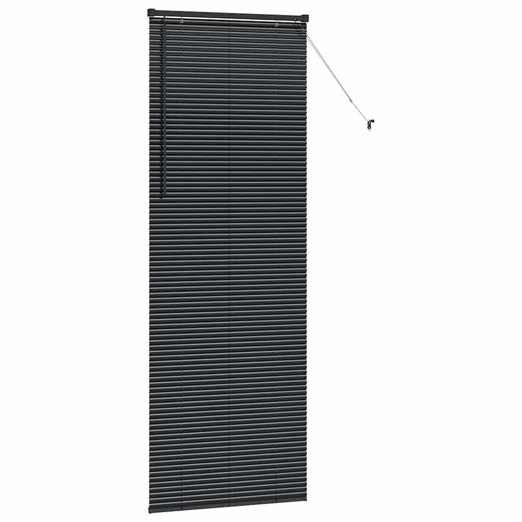 Persiana de Janela com cortinas Manual Preto Alumínio