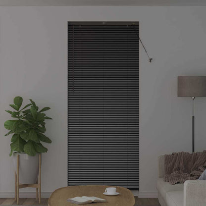 Persiana de Janela com cortinas Manual Preto Alumínio