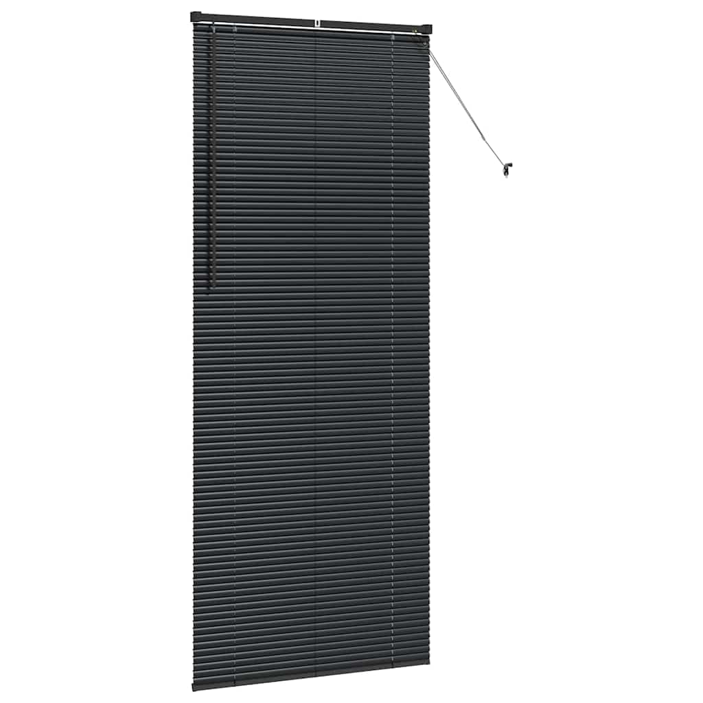 Persiana de Janela com cortinas Manual Preto Alumínio