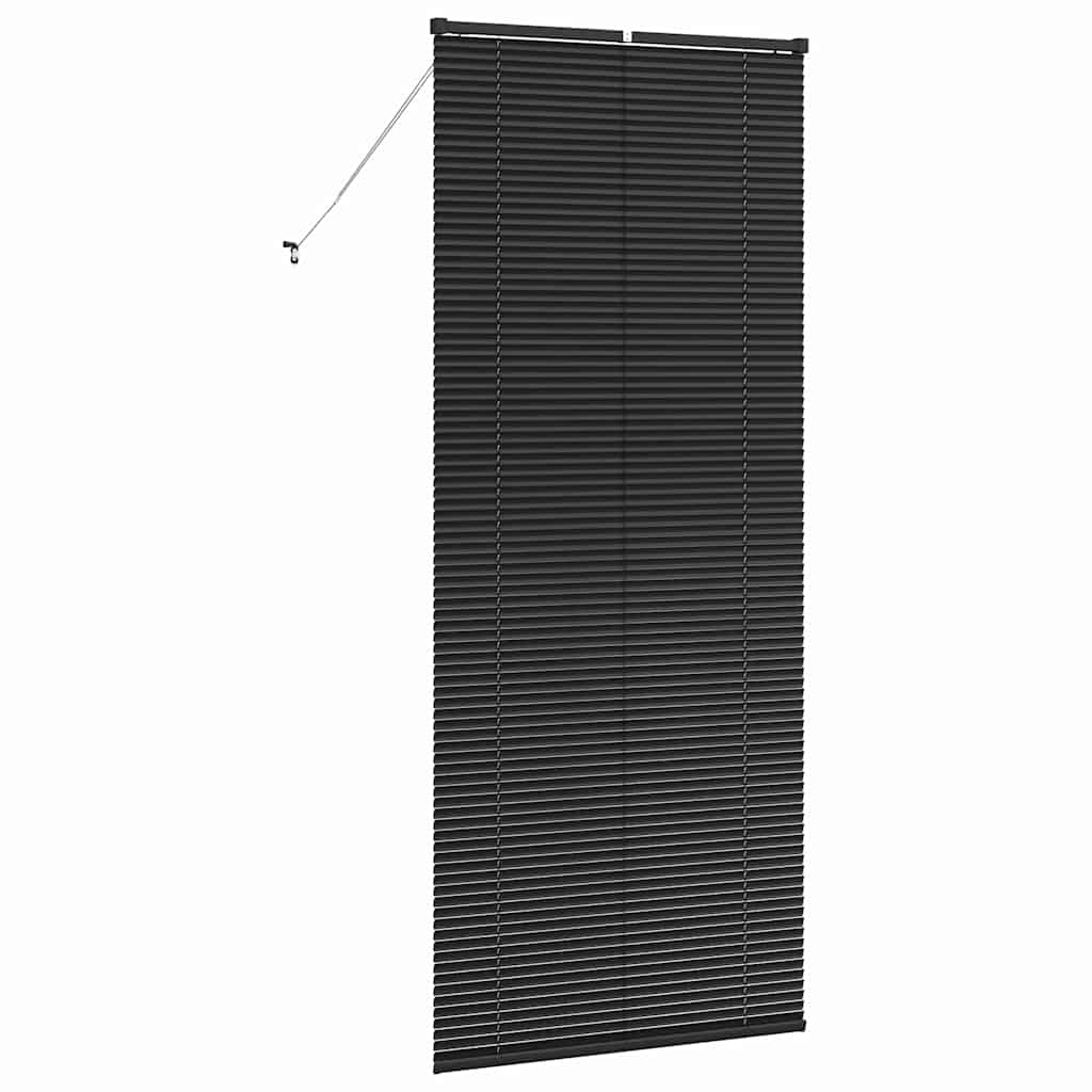 Persiana de Janela com cortinas Manual Preto Alumínio