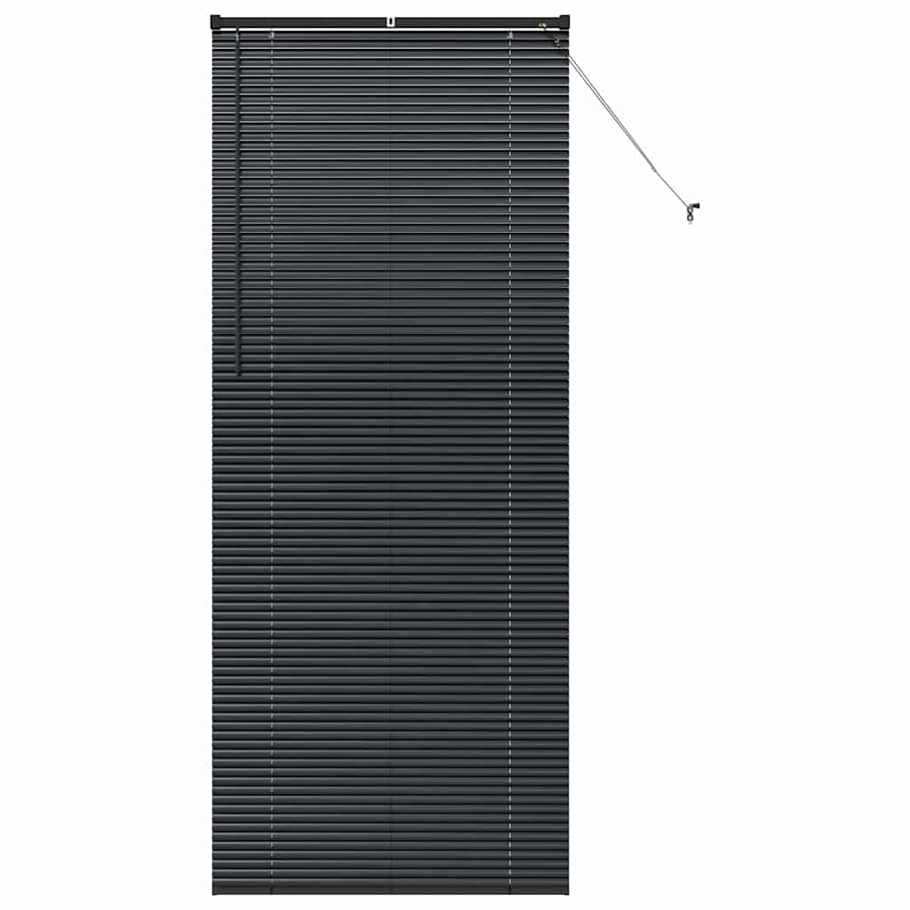 Persiana de Janela com cortinas Manual Preto Alumínio