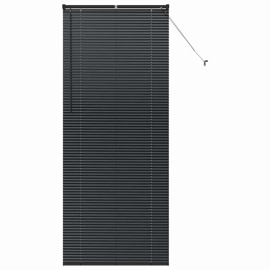 Persiana de Janela com cortinas Manual Preto Alumínio