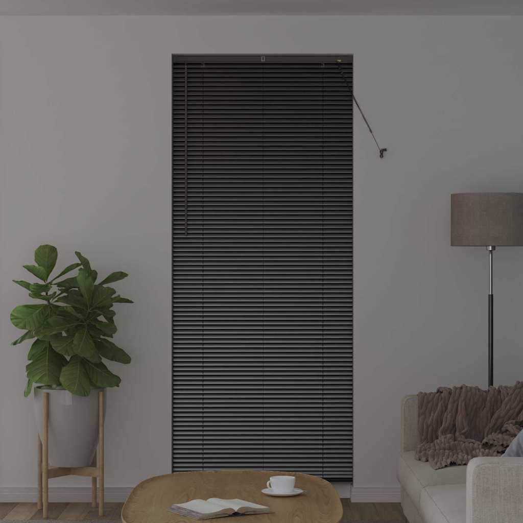 Persiana de Janela com cortinas Manual Preto Alumínio