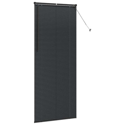 Persiana de Janela com cortinas Manual Preto Alumínio