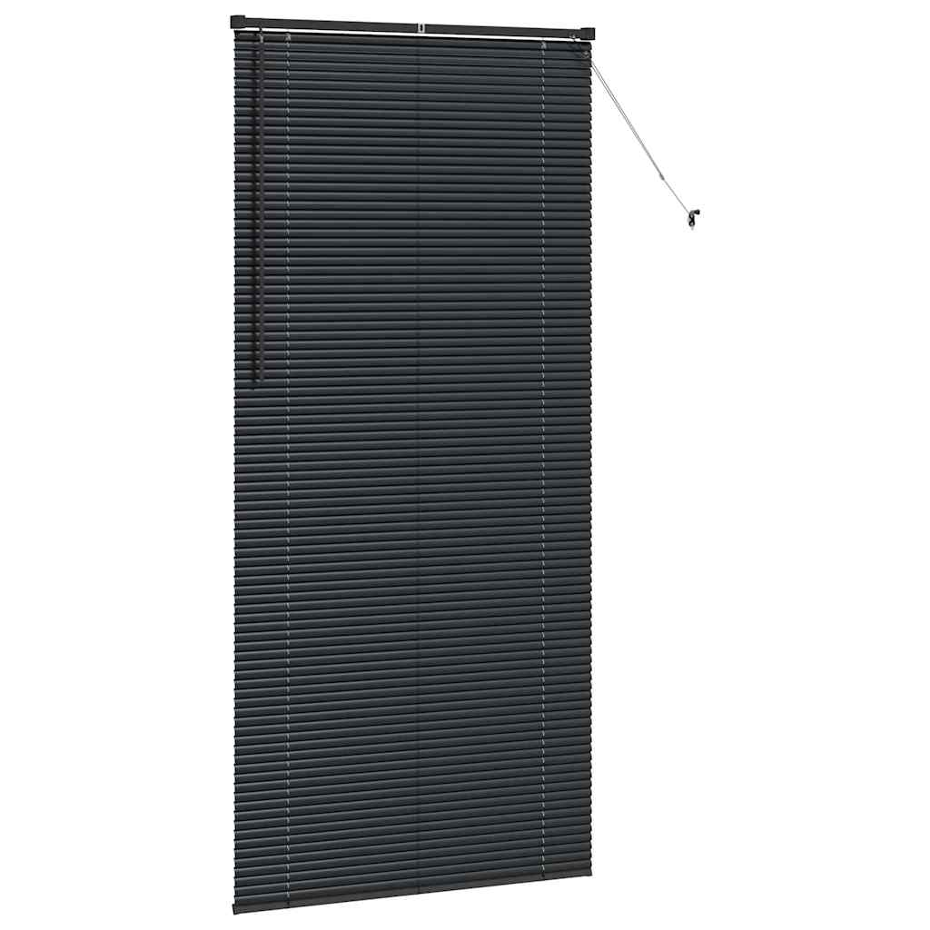 Persiana de Janela com cortinas Manual Preto Alumínio