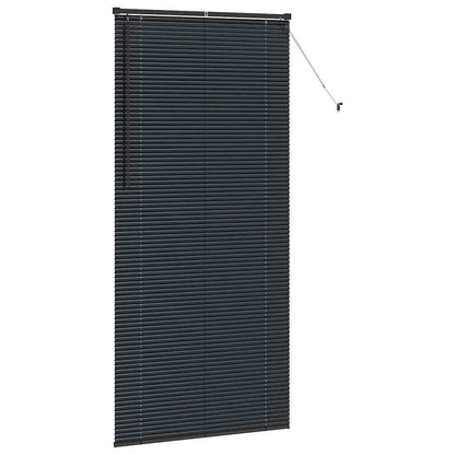 Persiana de Janela com cortinas Manual Preto Alumínio