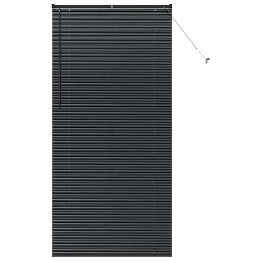 Persiana de Janela com cortinas Manual Preto Alumínio