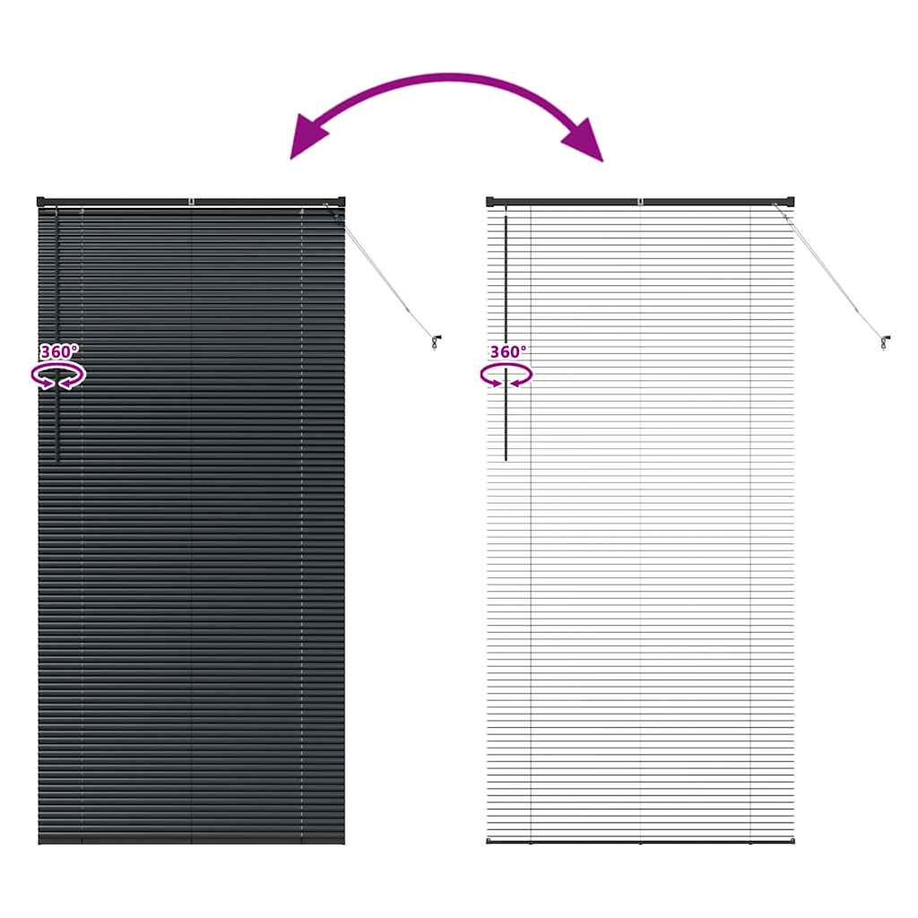Persiana de Janela com cortinas Manual Preto Alumínio