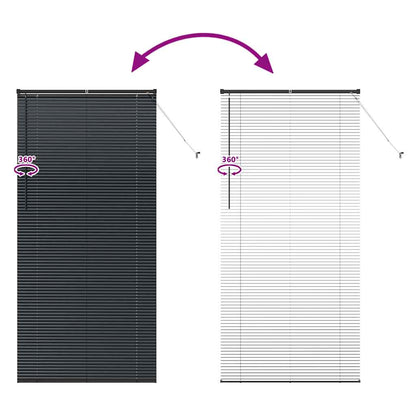 Persiana de Janela com cortinas Manual Preto Alumínio