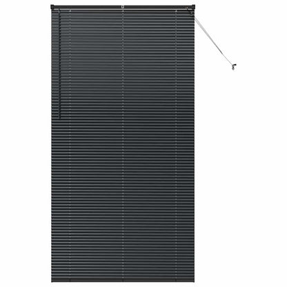 Persiana de Janela com cortinas Manual Preto Alumínio