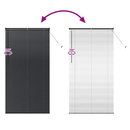 Persiana de Janela com cortinas Manual Preto Alumínio