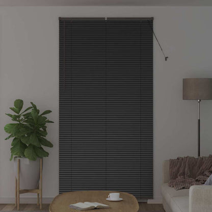 Persiana de Janela com cortinas Manual Preto Alumínio