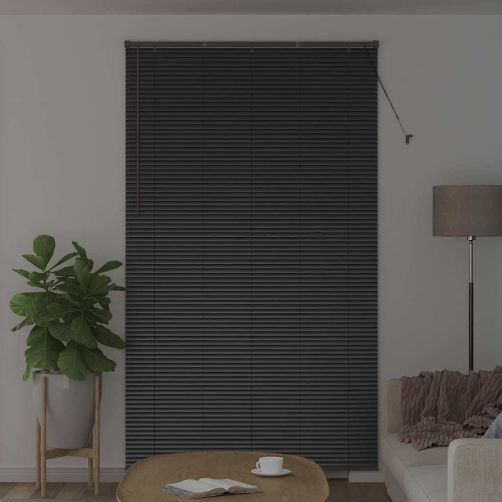 Persiana de Janela com cortinas Manual Preto Alumínio