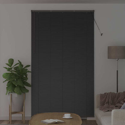 Persiana de Janela com cortinas Manual Preto Alumínio
