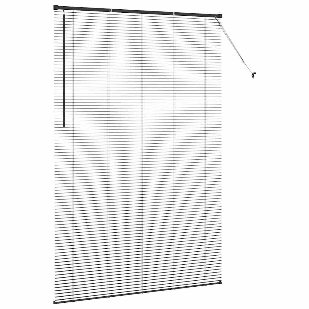 Persiana de Janela com cortinas Manual Preto Alumínio