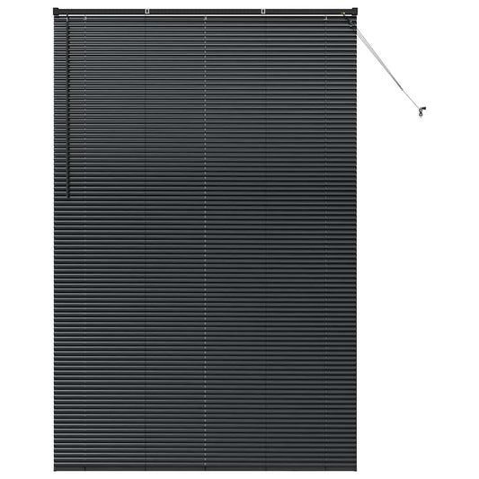 Persiana de Janela com cortinas Manual Preto Alumínio