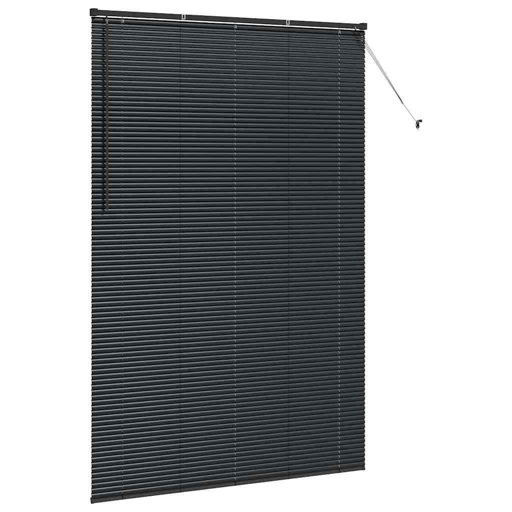 Persiana de Janela com cortinas Manual Preto Alumínio