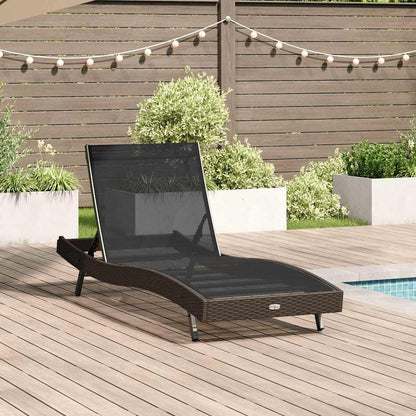 Espreguiçadeira 70 x 197 x 82 cm Rattan Poliéster, Metal