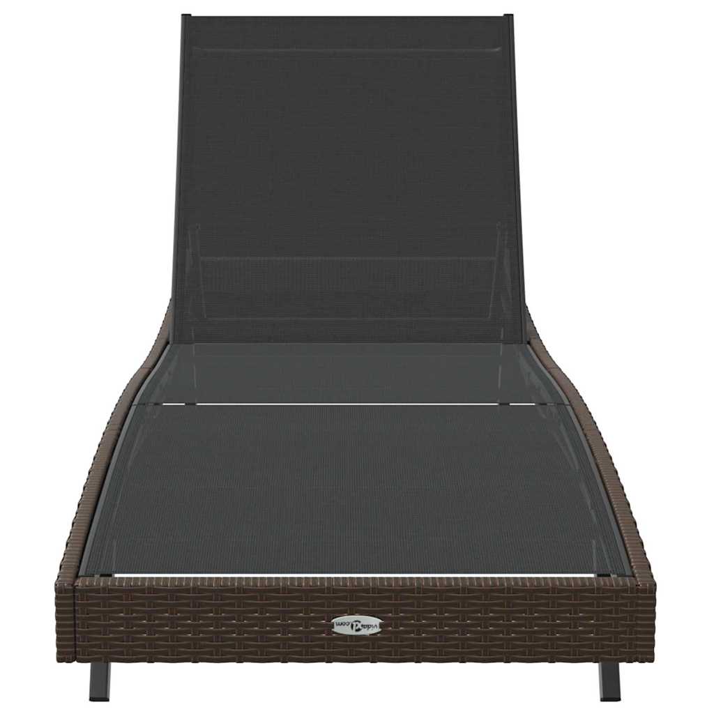 Espreguiçadeira 70 x 197 x 82 cm Rattan Poliéster, Metal