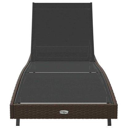 Espreguiçadeira 70 x 197 x 82 cm Rattan Poliéster, Metal