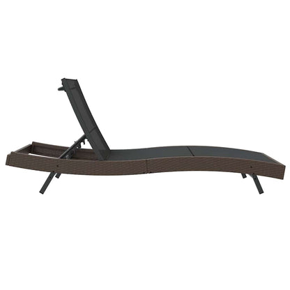 Espreguiçadeira 70 x 197 x 82 cm Rattan Poliéster, Metal