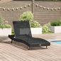 Espreguiçadeira Preto 70 x 197 x 82 cm Rattan Sintético e Metal