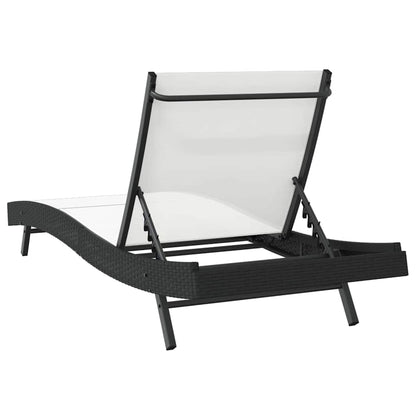 Espreguiçadeira 1-pessoa Preto e Branco 70 x 197 x 82 cm