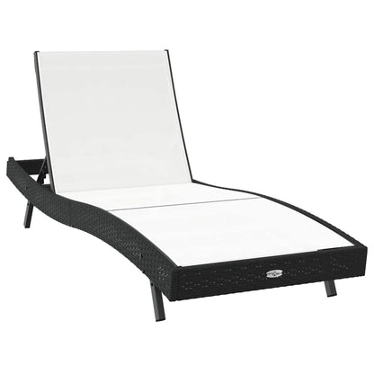 Espreguiçadeira com Mesa 2 pcs Preto, Branco 40 x 40 x 40,5 cm