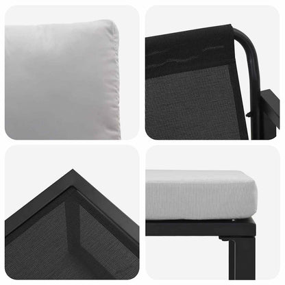 Conjunto de Sofá de Jardim 4 pcs Preto 61 x 72,5 x 71 cm Aço