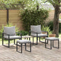 Conjunto de Sofá de Jardim 4 pcs Preto 61 x 72,5 x 71 cm Aço