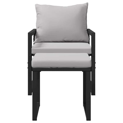 Conjunto de Sofá de Jardim 4 pcs Preto 61 x 72,5 x 71 cm Aço