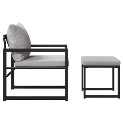 Conjunto de Sofá de Jardim 4 pcs Preto 61 x 72,5 x 71 cm Aço