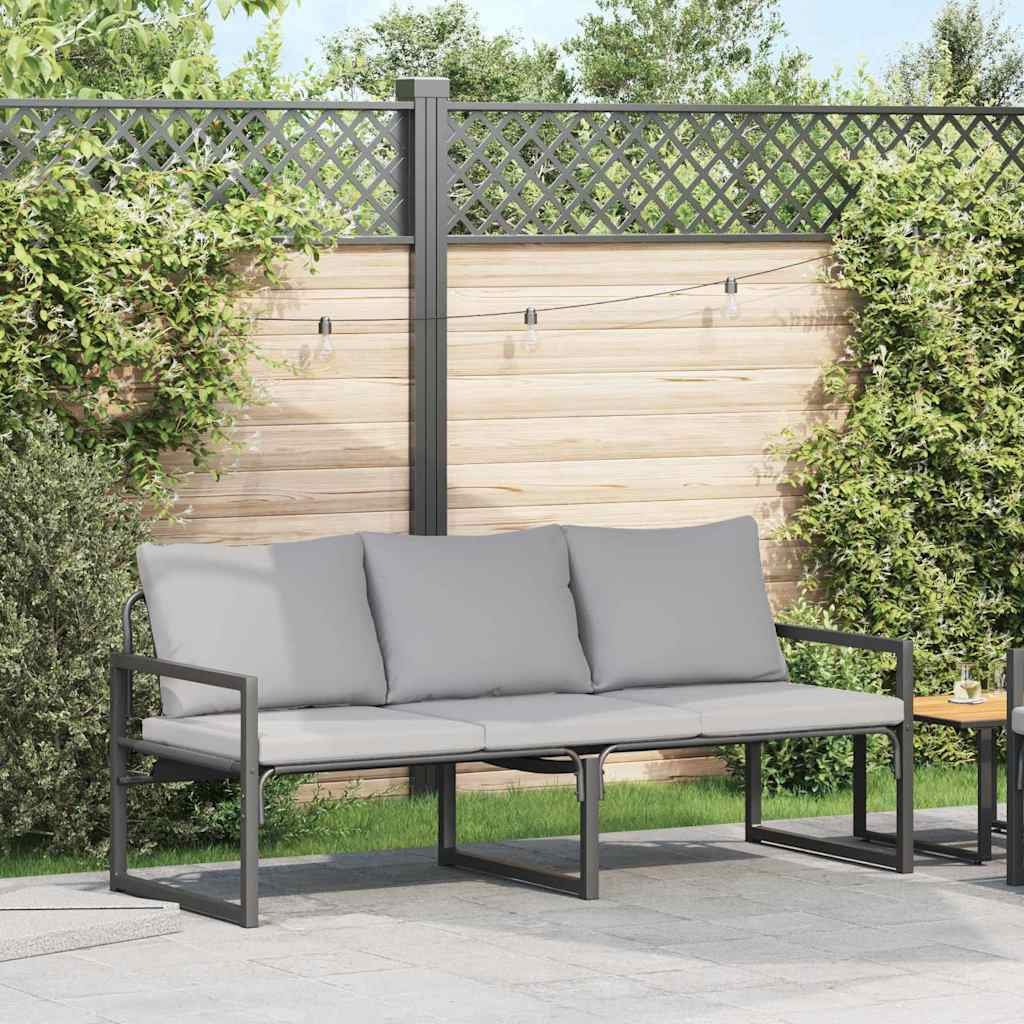 Móveis de Jardim com almofada Preto 180 x 72.5 x 71 cm Aço