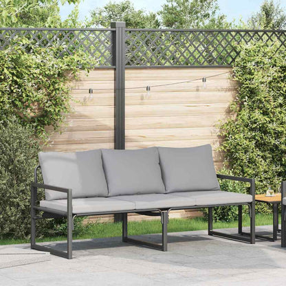 Móveis de Jardim com almofada Preto 180 x 72.5 x 71 cm Aço