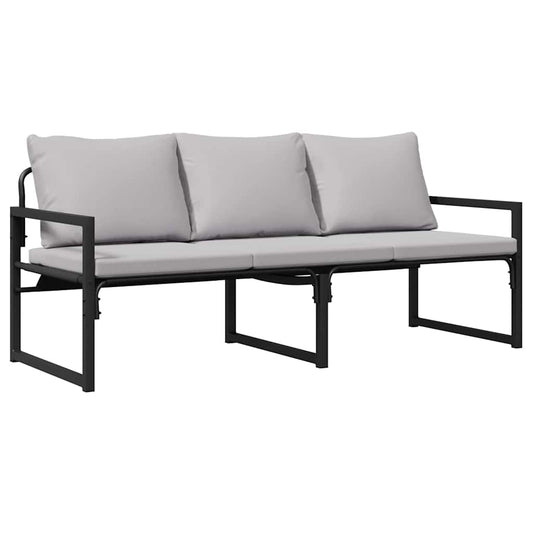 Móveis de Jardim com almofada Preto 180 x 72.5 x 71 cm Aço