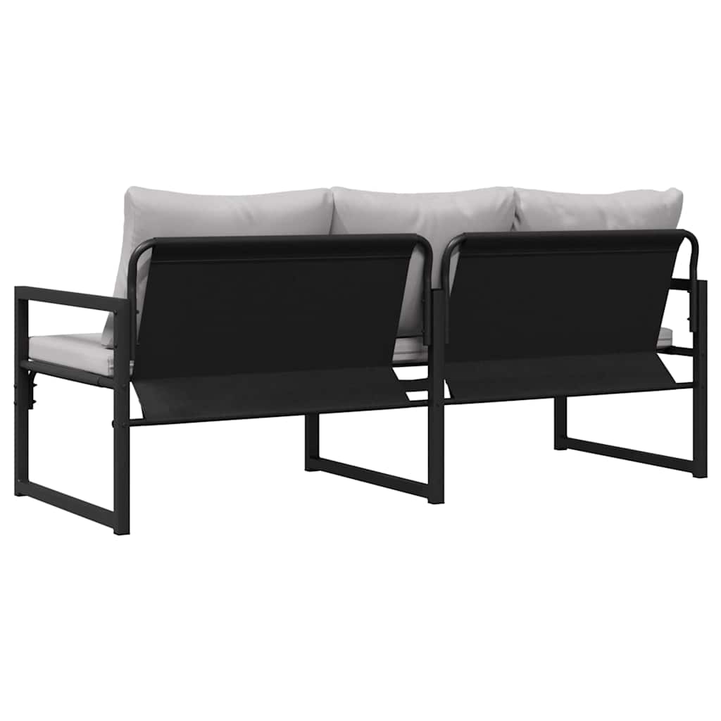 Móveis de Jardim com almofada Preto 180 x 72.5 x 71 cm Aço