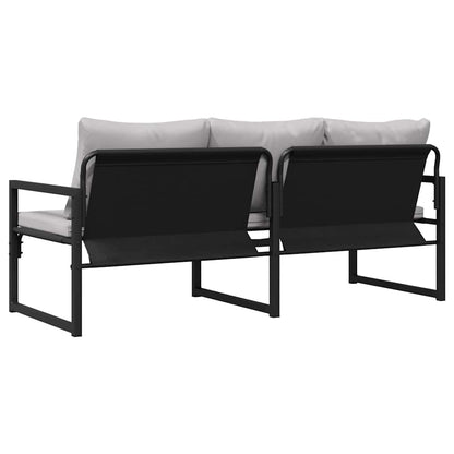 Móveis de Jardim com almofada Preto 180 x 72.5 x 71 cm Aço