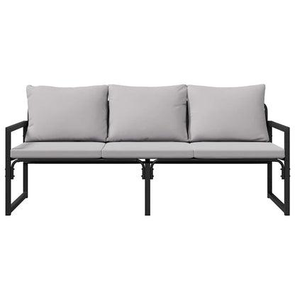 Móveis de Jardim com almofada Preto 180 x 72.5 x 71 cm Aço