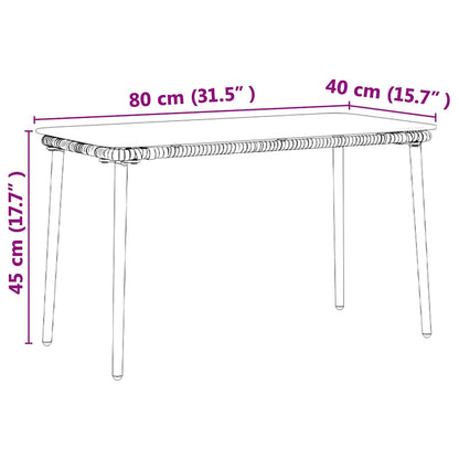 Mesa de Jardim Natural 80 x 40 x 45,5 cm vime PE