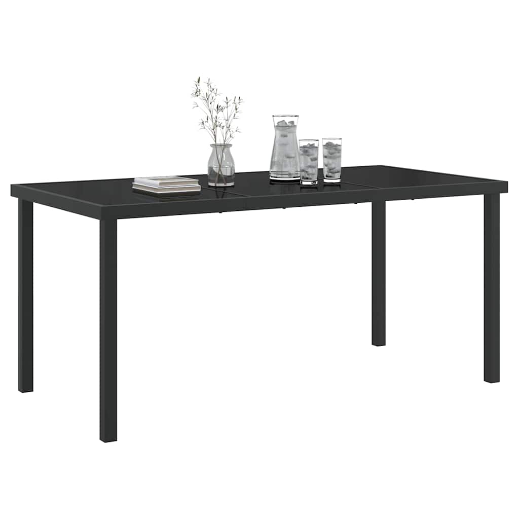 Mesa de Jardim Preto 160 x 80 x 73 cm Metal