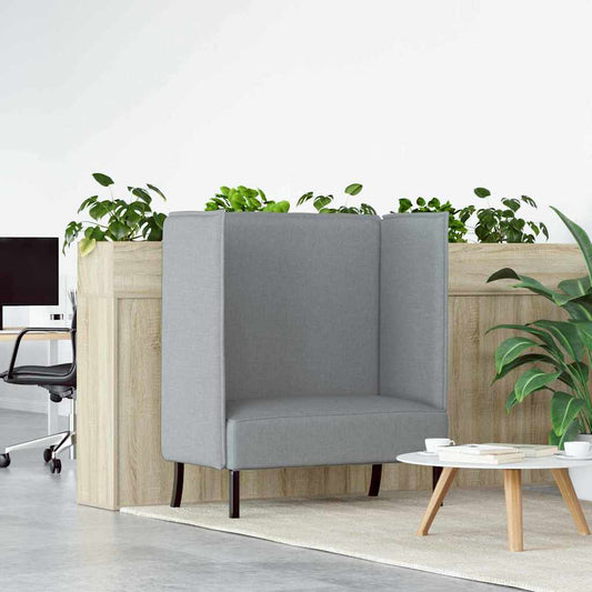 Sofá de Encosto Alto Cinzento-claro 109 x 56 x 121 cm tecido