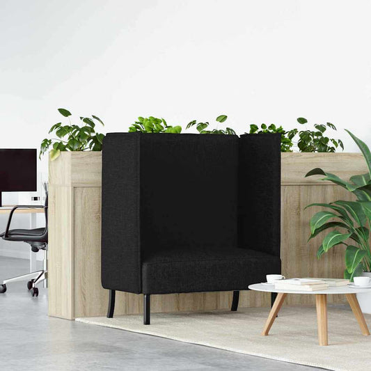 Sofá de Encosto Alto Preto 109 x 56 x 121 cm tecido