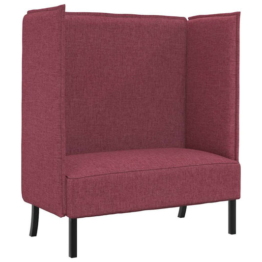 Sofá de Encosto Alto vermelho tinto 109 x 56 x 121 cm tecido