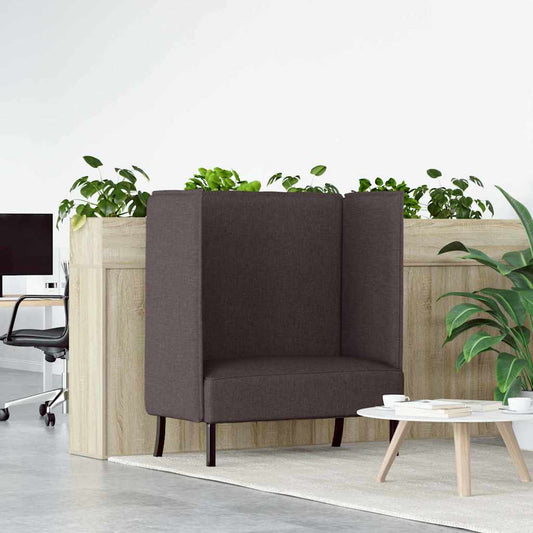 Sofá de Encosto Alto Castanho escuro 109 x 56 x 121 cm tecido