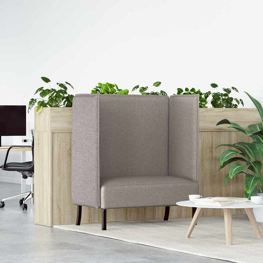Sofá de Encosto Alto Cinzento-acastanhado 109 x 56 x 121 cm