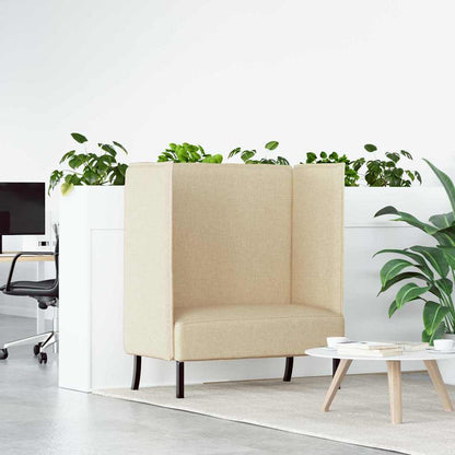 Sofá de Encosto Alto Creme 109 x 56 x 121 cm tecido