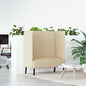Sofá de Encosto Alto Creme 109 x 56 x 121 cm tecido