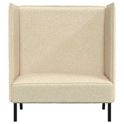 Sofá de Encosto Alto Creme 109 x 56 x 121 cm tecido