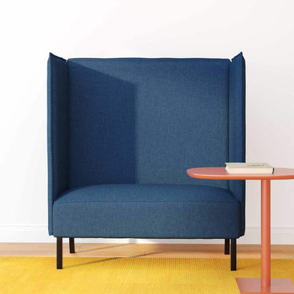Sofá de Encosto Alto Azul 109 x 56 x 121 cm tecido