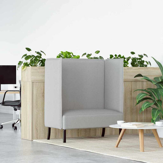 Sofá de Encosto Alto Cinza Nuvem 109 x 56 x 121 cm tecido